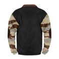 thumbnail image 4 of Men's Fall Winter Polo Zip Up Sweatshirt, Color Block Printed Camouflage Pullover for Casual Outfits, Weekend Wear and Fashion Forward Style,Khaki,XL, 4 of 4