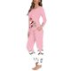 thumbnail image 3 of Conjunto de pijamas con diseño navideño para mujer, ropa de dormir de manga larga con temperamento, Jersey, conjunto de 2 piezas, Otoño e Invierno, 3 of 4