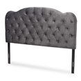 thumbnail image 2 of Baxton Studio Clovis Modern and Contemporary Grey Velvet Fabric Upholstered Full Size Headboard, 2 of 8