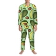 thumbnail image 3 of Balery Avocado With Seeds Pattern Pajama Sets for Men Long Sleeve 2 Piece Sleepwear Loungewear Sets Soft PJ's with Pockets Long Sleeve Comfy Pj Sets-Medium, 3 of 7