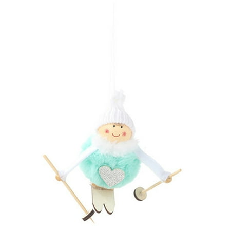 

2Pcs Christmas Kawaii Ski Snowman Doll Toy Hanging Pendant Xmas New Year Tree Decor