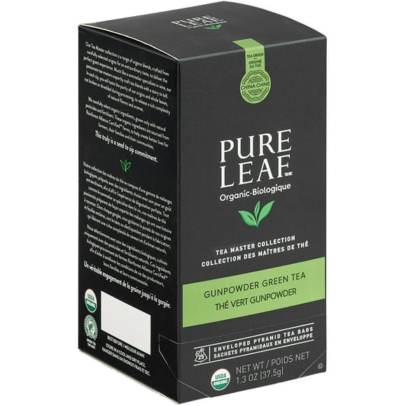Pure Leaf Organic Gunpowder Green Pyramid Tea Sachets - 25/Box