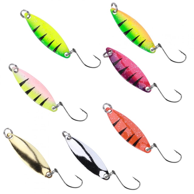 Matériel de Pêche, 7 Pcs Cuillères Appâts à Paillettes Multicolores Sortie Haute Intensité