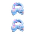 thumbnail image 3 of Sonducket Diadema Bowknot Banda elástica para la cabeza Suavidad Accesorios para el cabello Diadema para de cara Sporting Yoga Azul fresa fresa azul 2Conjunto, 3 of 6