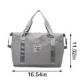 thumbnail image 3 of Expandable Gym Duffle Bag, Sports Tote for Travel, Large Capacity Carryall for Men and Women, Weekend Getaway and Athletic Gear, Gray, by FAJHHA, 3 of 8