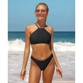thumbnail image 4 of Charmo Womens Bikini Swimsuit Set Halter High Neck Cross Back Bathing Suit, 4 of 6