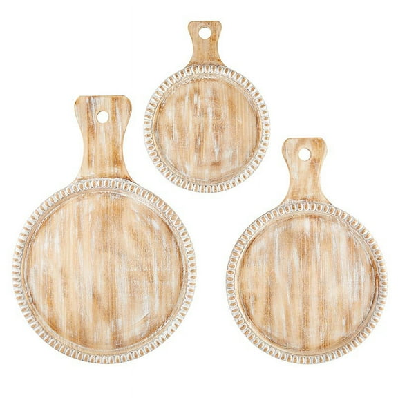 Beaded Wood Trays S/3
