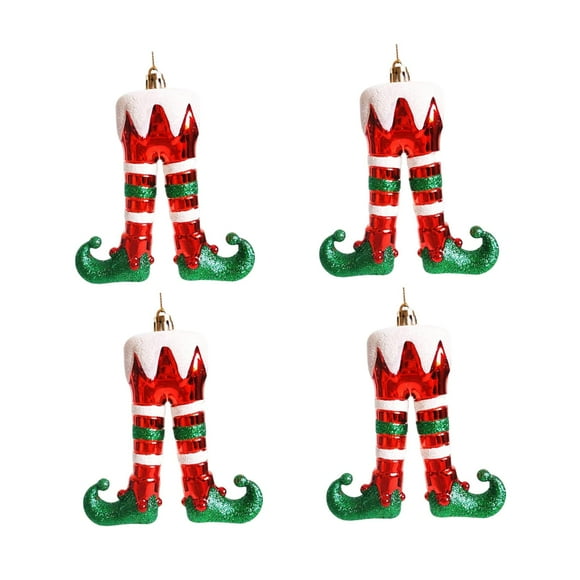 4 adornos navideños para piernas de elfo, para árbol de Navidad, decoración novedosa para el hogar. Estilo B