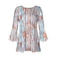 thumbnail image 3 of AOOCHASLIY Spring/Fall Women's Trendy Loose-Fit 3/4-Sleeves V-Neck Printed Blouse Casual Fashion Shirt Tops, 3 of 5