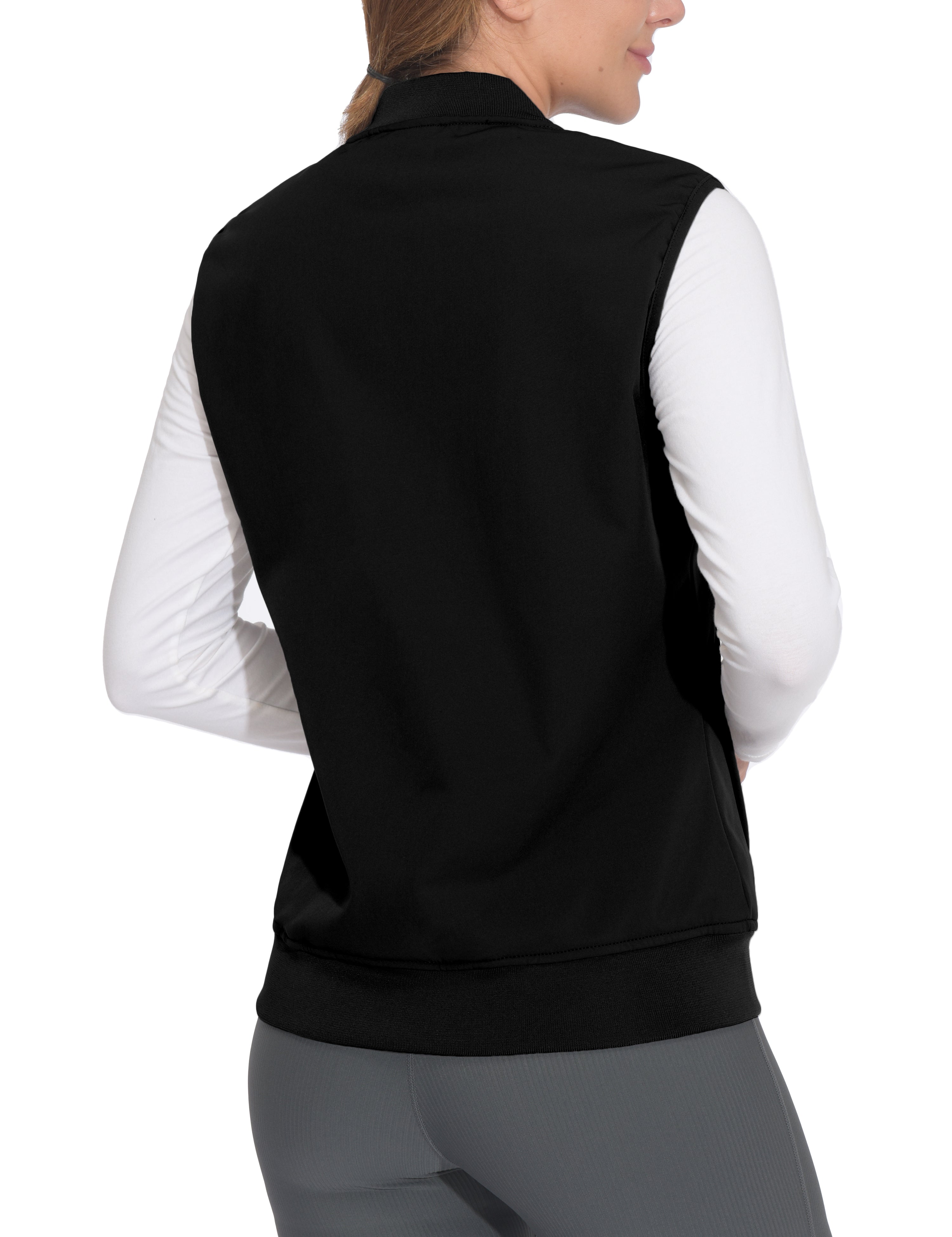 Little Donkey Andy Lightweight Fleece Lined Golf Hiking Vest for Women Waterproof Softshell Running Casual Sleeveless Jacket Black XS
