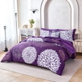 thumbnail image 6 of Koniroom 8Pcs Purple Comforter Set Queen Size, Botanical Bed In a Bag with Flowers Bloom Printfor Women Teen Girls, 6 of 10