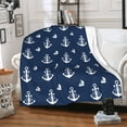 thumbnail image 6 of Blue Navy Anchor Blanket Nautical Super Soft Fleece Throw Blanket 50" x 60", Fuzzy Microfiber Flannel Cozy Warm Blanket, for Couch Bed Sofa(Anchor,50" x 60"), 6 of 6