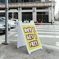 thumbnail image 5 of A-frame Sidewalk Buy 1 Get 1 Free 24" x 36" Double Sided A-Frame Sidewalk Sign, Includes 2 Installed Vinyl Decals | Foldable Portable White Signicade Sandwich Board Signs, 5 of 5