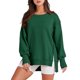 thumbnail image 1 of Sudadera informal para mujer, traje informal básico con cuello redondo y corte holgado Kuymtek Verde oscuro T XL para Mujer, 1 of 7