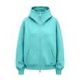 thumbnail image 4 of HAYIMI Women Oversized High Collar Zip Up Hoodie Loose Long Sleeve Jacket with Pocket Soft Casual Sweatshirt for Fall Winter Outdoor Walking, 4 of 6
