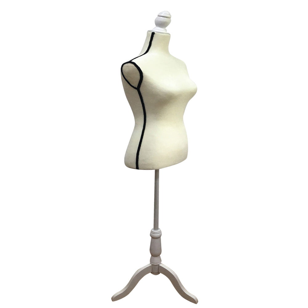 Female Mannequin Torso Dress Form Display W/ MDF Tripod Stand 