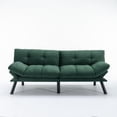 thumbnail image 4 of CARZZI LIFE 70.87" Velvet Futon Sofa Bed, Modern Convertible Sleeper Sofa Couch with Adjustable Backrest and Armrests, Tufted Loveseat Sofa with Metal Legs for Living Room, Bedroom, Apartmen, Emerald, 4 of 7