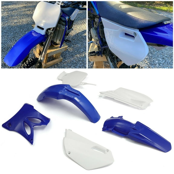 Kojem Plastic  Cover Fairing Fender Body Frame Kit  Compatible with Yamaha YZ85 2002-2014 Dirt Bike (blue & white)