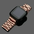 thumbnail image 2 of FIEWESEY Men/Women Stainless Steel Metal Replacement Strap Bracelet Wrist Band Compatible with Fitbit Versa 2/Versa Lite(Rose Gold), 2 of 6