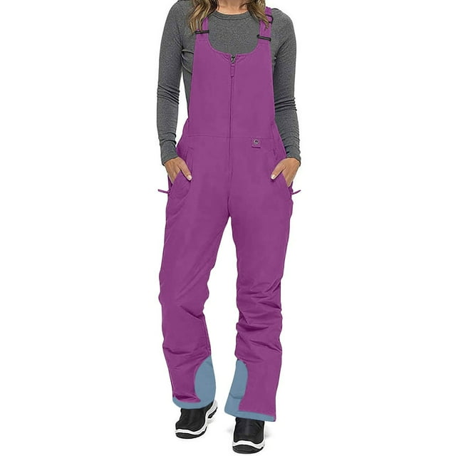 Weiqiqre Combinaisons pour Femmes Salopette de Ski Pantalon de Neige Salopette Cuisse Salopettes d'Extérieur Salopettes de Ski Pantalon Doux Imperméable Isolé Ripstop Planche à Neige