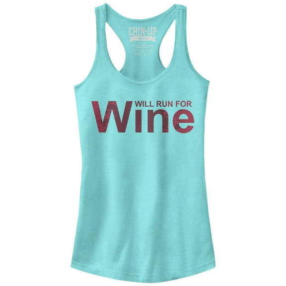 Junior's CHIN UP Splatter Will Run for Wine Racerback Tank Top Cancun Medium