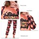 thumbnail image 4 of Pijamas familiares de Halloween Cómodos pijamas familiares de vacaciones para hombres, mujeres, niños, bebés, amarillo pálido, MUJERES L, 4 of 5