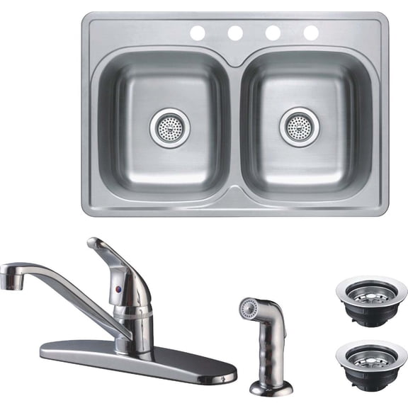 CMI 33x22x8 1hnd Dbl Ss Sink 712-8291
