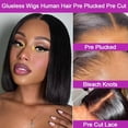thumbnail image 5 of 100% Human Hair Short Bob Wigs 13x4 Straight Glueless HD Lace Front Wig Lace Frontal wig, 5 of 6