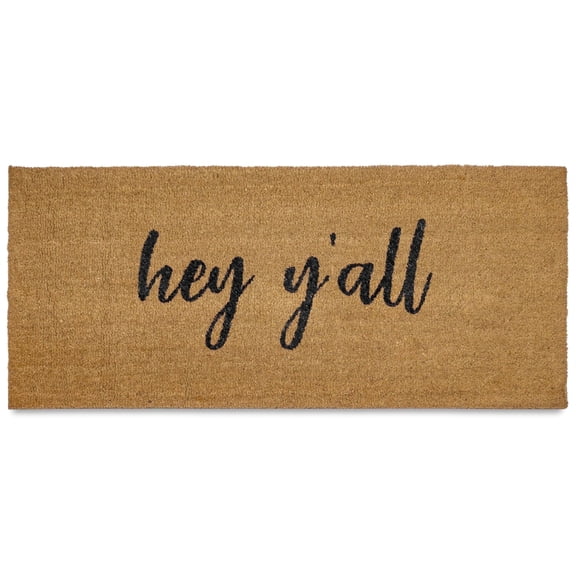 Hey Yall 48X24 Inch Welcome Mat Outdoor Coir Door Mat