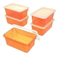 thumbnail image 1 of Storex Petite Boîte de Rangement avec Couvercle, Teinte Orange, Lot de 5, 1 of 1