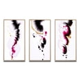 thumbnail image 2 of Designart "Fusion in Magenta Minimal Ink Clouds V" Abstract Painting Framed Wall Art Set Of 3 - Black Modern Frame Canvas Set For Living Room Decor, 2 of 6