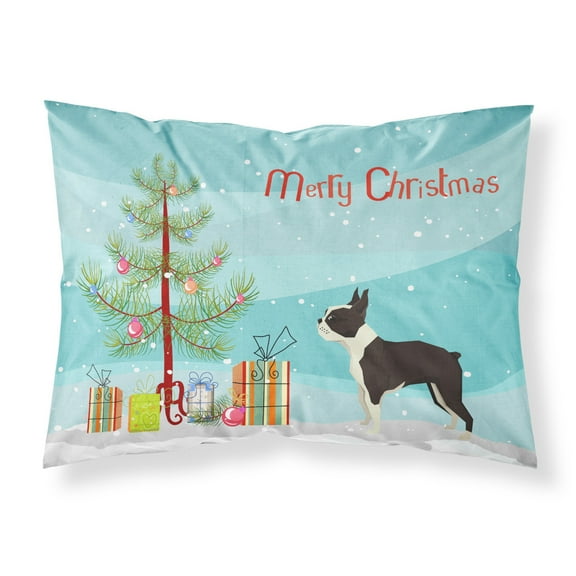 Boston Terrier Christmas Tree Fabric Standard Pillowcase