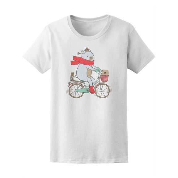 Coffee Cup Bear In Bike T-Shirt Women -Image by Shutterstock, Female XX-Large
