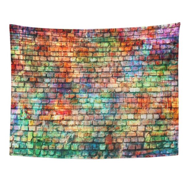 Zealgned Colorful Grunge Wall Urban Wall Art Hanging Tapestry Home Decor For Living Room Bedroom Dorm 60x80 Inch Walmart Com Walmart Com