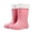 Pink, variant on Xfvqtps Womens Mid Calf Rain Boots with Detachable Plush Lined Waterproof Slip Resistant Solid Color Thick Sole Casual Outdoor Garden Work Boots