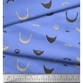 thumbnail image 3 of Soimoi Blue Cotton Cambric Fabric Mustache Face Print Fabric by The Yard 42 Inch Wide, 3 of 3
