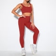 thumbnail image 3 of Gibobby Ropa Deportiva Mujer Conjunto de ropa de yoga Moda Sexy Correr al libre Desnudo Ropa deportiva Ropa deportiva de secado rápido ajustada(Vino, M), 3 of 4