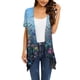 thumbnail image 1 of ICHUANYI Clearance Women Casual Printed Short Sleeve Cardigans Drape Open Front Lightweight Summer High Low Hem Tops(Light Blue, XL) ICHUANYI WER2023081004546, 1 of 4