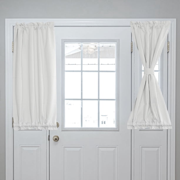 Cortinas de Puerta Oscurecedoras, Cortina de Ventana de Puerta Lateral Francesa para Privacidad, Blanca, 25" x 40", 1 Panel