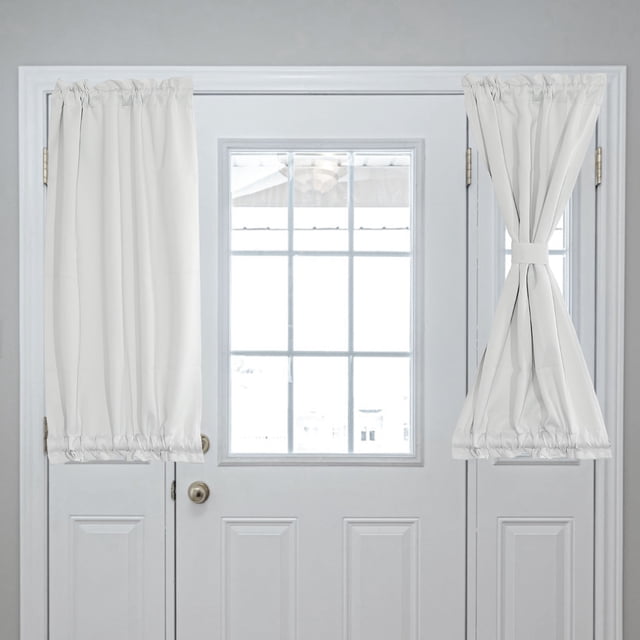 Cortinas de Puerta Oscurecedoras, Cortina de Ventana de Puerta Lateral Francesa para Privacidad, Blanca, 25" x 40", 1 Panel