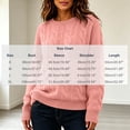thumbnail image 4 of yillto Womens Cable Knit Sweater Top Long Sleeve Crewneck Pullover Warm Fall Winter Loose Sweaters Tops, 4 of 7