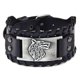 thumbnail image 1 of Pulsera de de cuero Lobo Vikingo Fenrir - Pulsera vikinga ajustable para Hombre Mujer Novio Pareja Enamorado. Amuleto Nórdico - Negro MADIOLA Cuero Anchas, 1 of 6