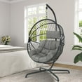 thumbnail image 6 of GREEN MORE Oversized Indoor/Outdoor Egg Chair Water-Resistant Hammock Chairs with Hanging Swing Chair, Gray, 6 of 6