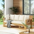 thumbnail image 4 of Llinc Store Outdoor Extendable Daybed Acacia Wood Daybed Sofa with Water-Resistant Cushions, Retractable Pillows Cushioned Sofa Furniture, 4 of 5
