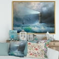 thumbnail image 2 of Designart 'Lighthouse Shining Light During Stormy Clouds Night II' Nautical & Coastal Framed Canvas Wall Art Print, 2 of 5