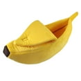 thumbnail image 5 of Cat Banana Bed Pet Dog Boat Warm Hourse Soft Yellow Sleep Nest Winter Cotton Cushion Coral Fleece, 5 of 5