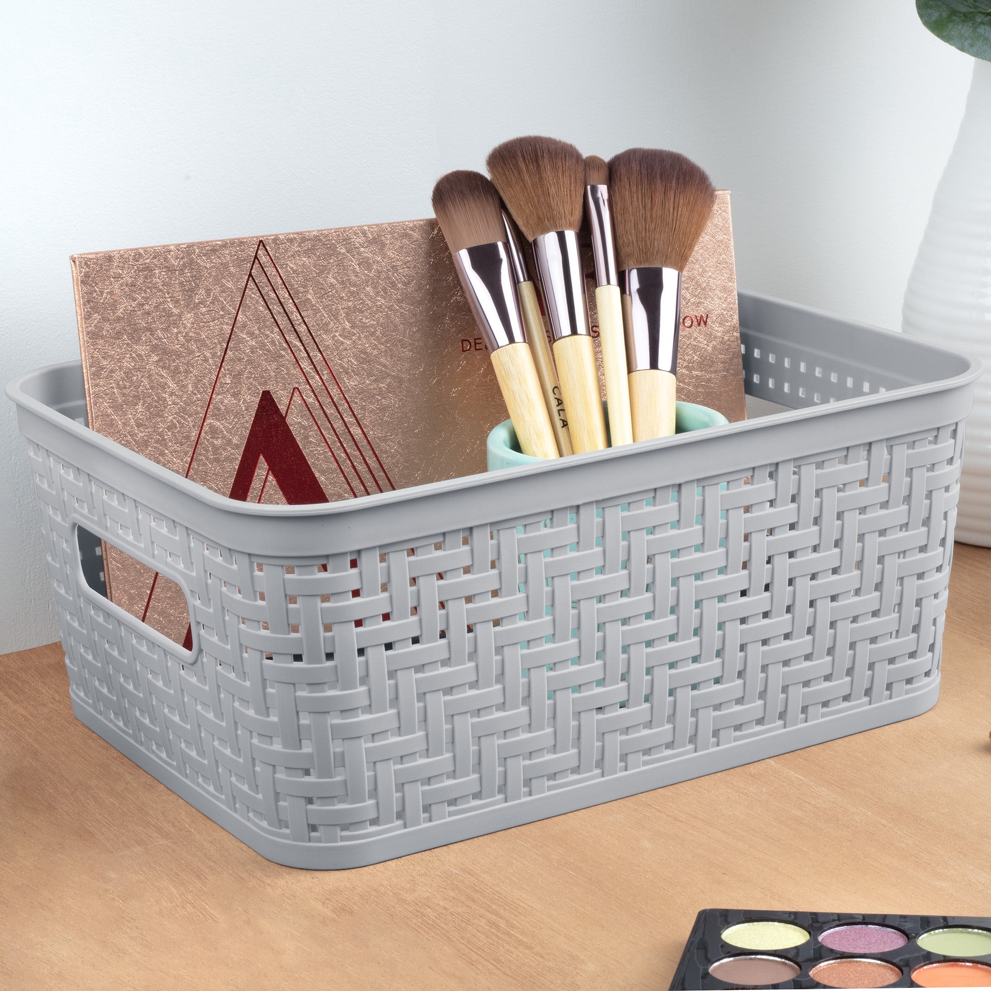 Sterilite 10 x 8 x 4.25 Inch Woven Rectangular Short Basket (8 Pack)
