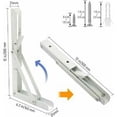 thumbnail image 5 of Juego de 2 soportes para estantes de 300 mm, soporte de consola plegable, soporte de pared de acero inoxidable, capacidad de carga de 60 kg/132 lb, color blanco, 5 of 5