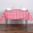 thumbnail image 6 of BalsaCircle 54" x 54" Square Gingham Checkered Polyester Tablecloth Red and White, 6 of 7