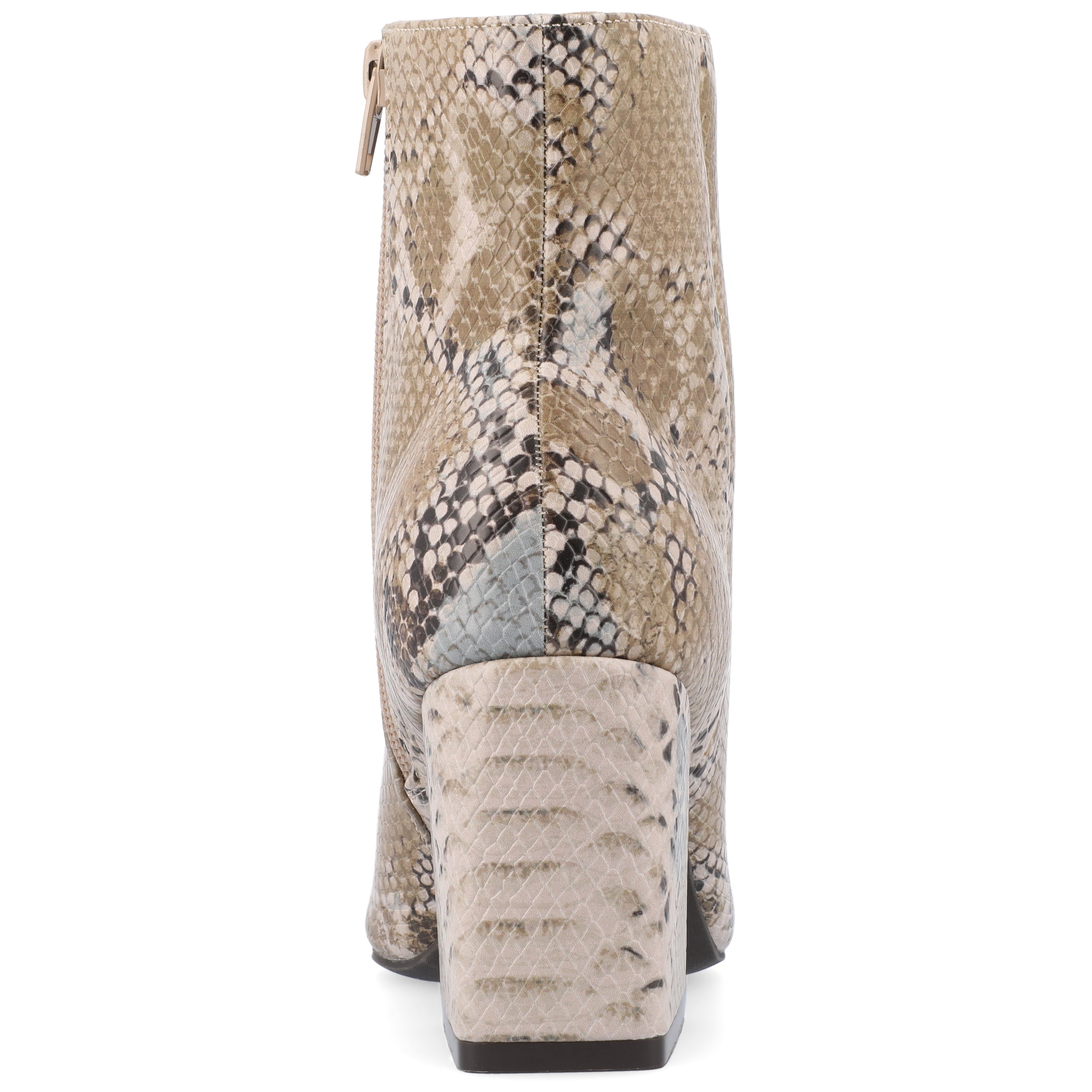 Journee Womens Sorren Covered Block Heel Pointed Toe Booties